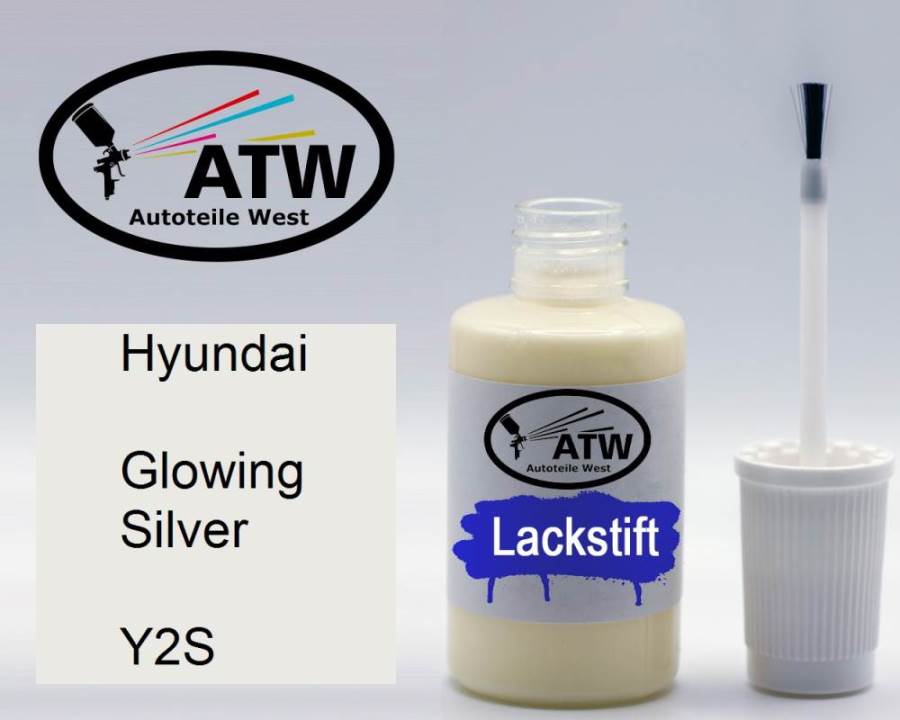 Hyundai, Glowing Silver, Y2S: 20ml Lackstift, von ATW Autoteile West.